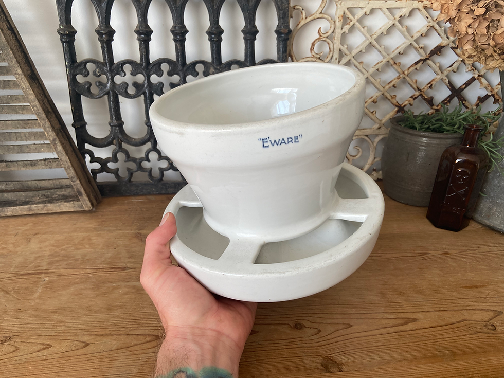 Thumbnail: Edwardian E’Ware ironstone poultry water trough/feeder