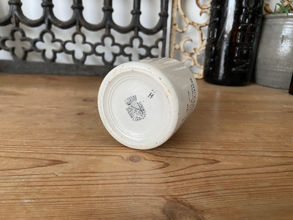 Thumbnail: Antique French ironstone Moutarde de Maille pot
