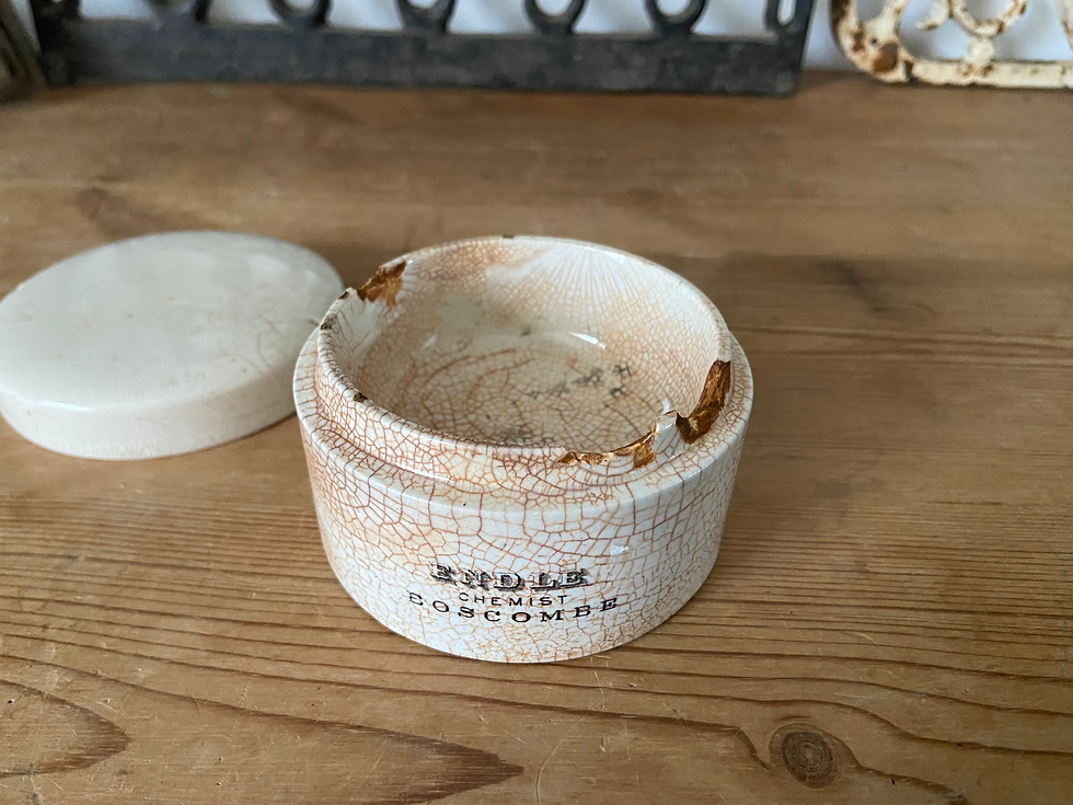 Thumbnail: Victorian white ironstone ointment pot - Endle Chemist, Boscombe