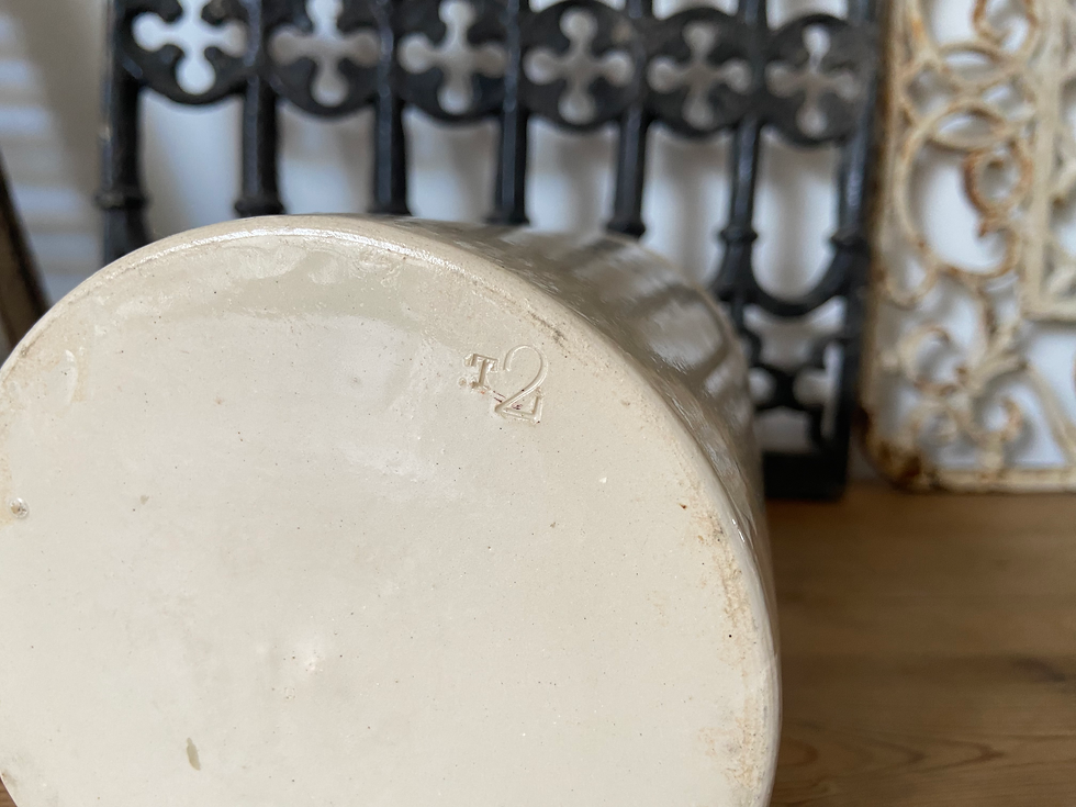 Thumbnail: Antique French 4lb Felix Potin Vol au Vent ironstone Confiture pot