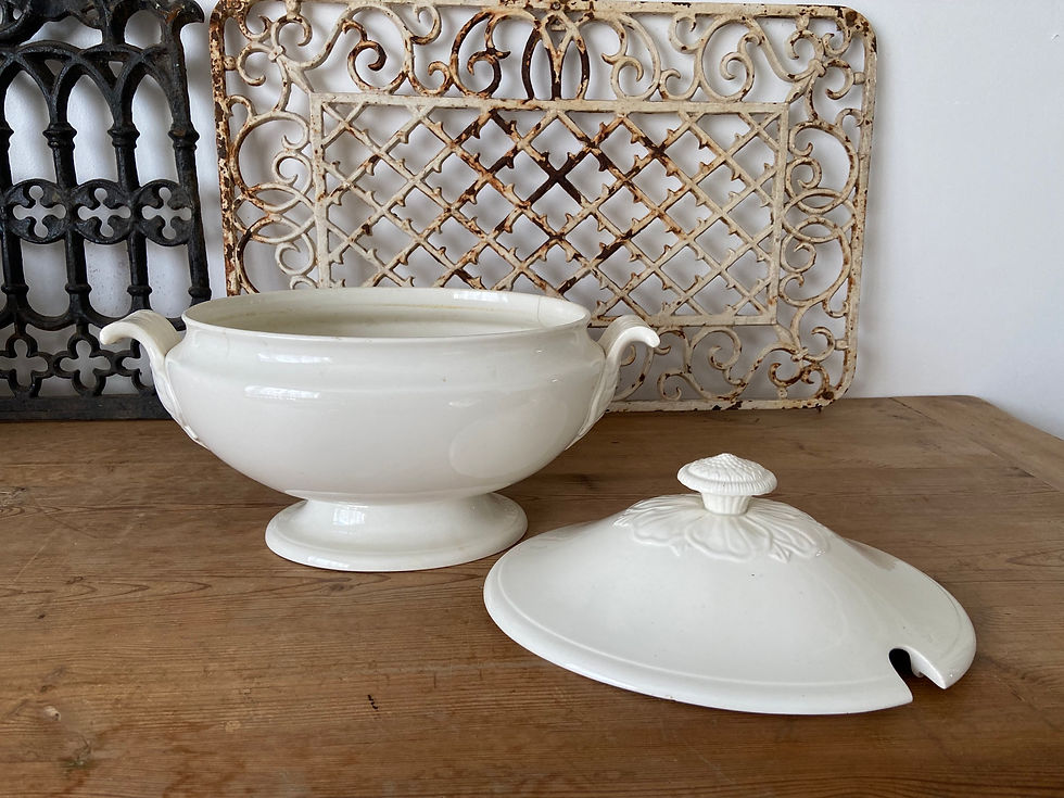 Thumbnail: Large antique Dutch oval ironstone tureen - P. Regout