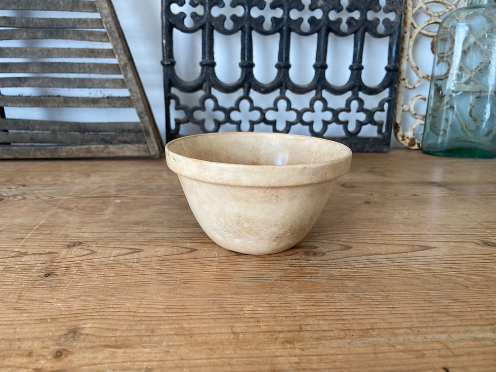 Thumbnail: Small heavily stained ironstone pudding bowl