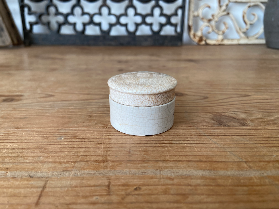 Thumbnail: Antique ironstone Frank A. Rogers ointment pot - Small