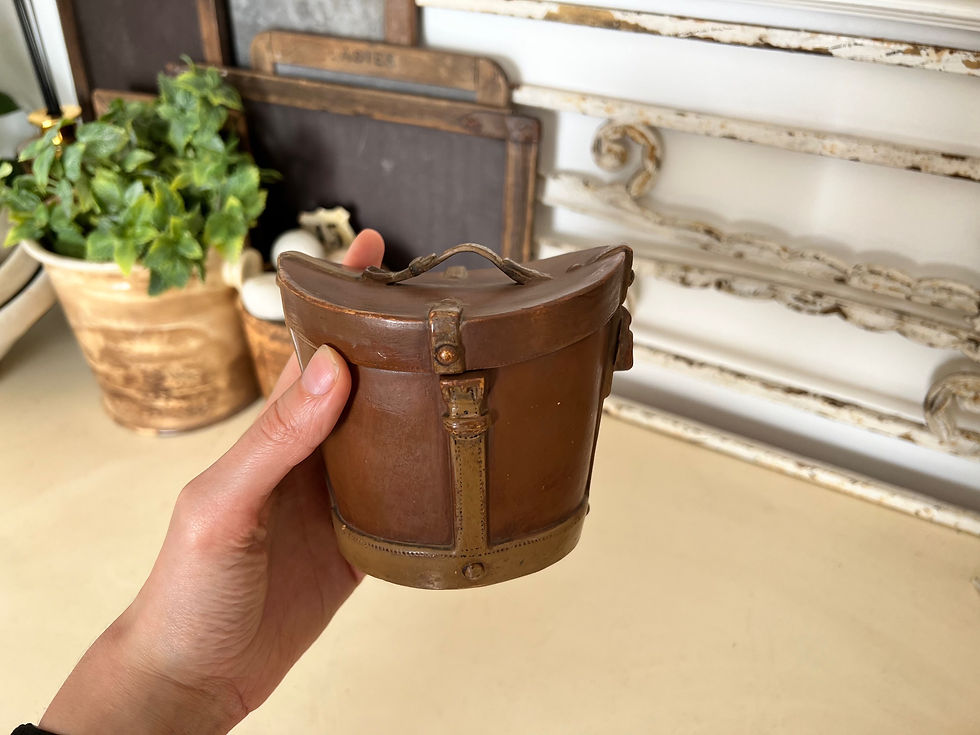 Thumbnail: Antique Tobacco Pot - Leather hat box