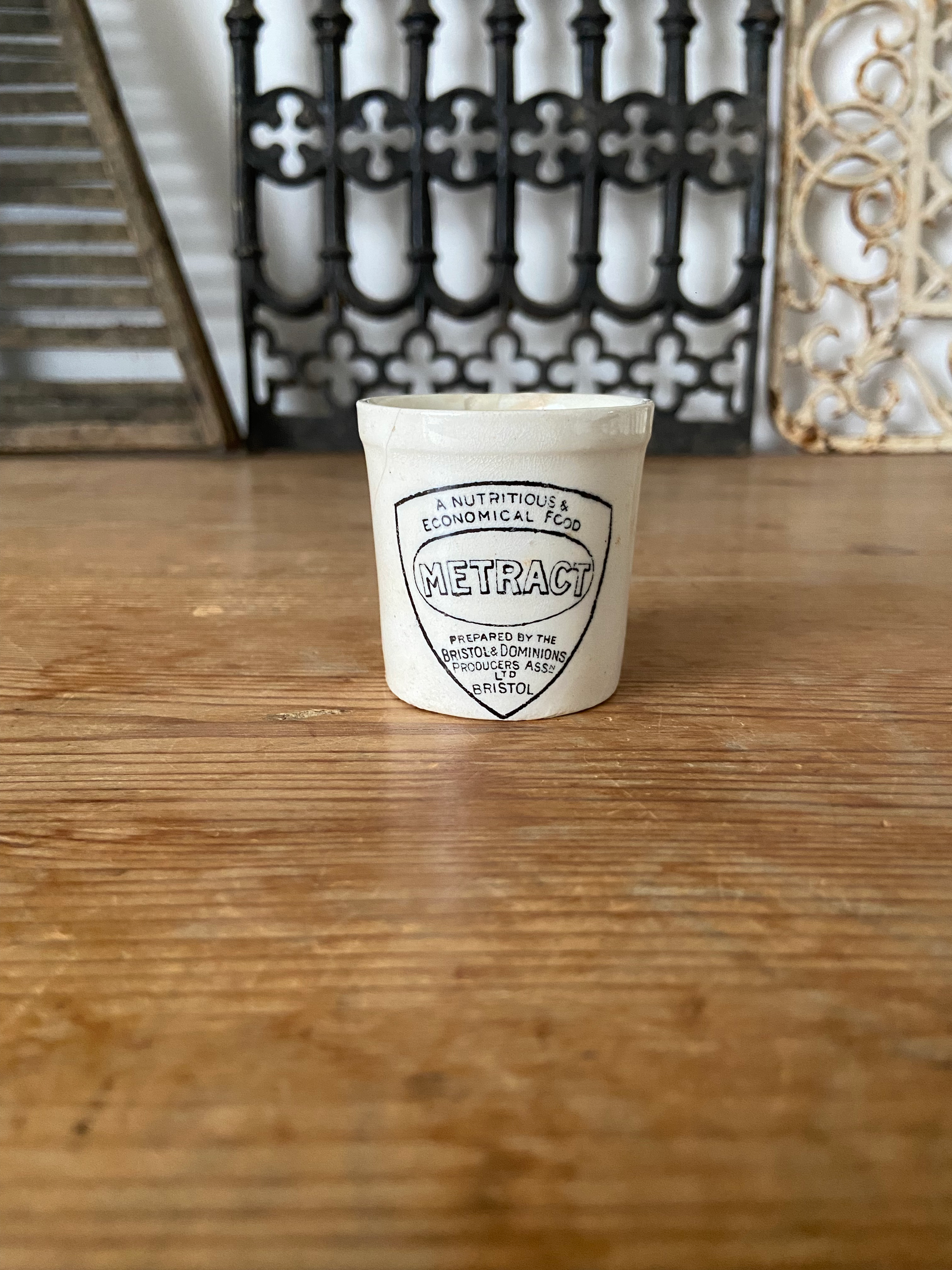 Antique white ironstone Metract pot