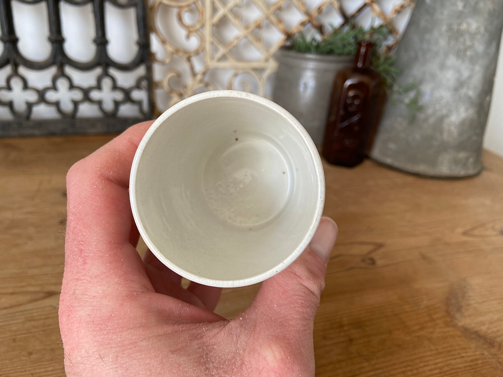 Thumbnail: RARE Antique ironstone Veterinary Ointment Pot - Leach F.R.C.V.S Newmarket #1