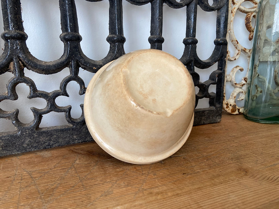 Thumbnail: Small heavily stained ironstone pudding bowl