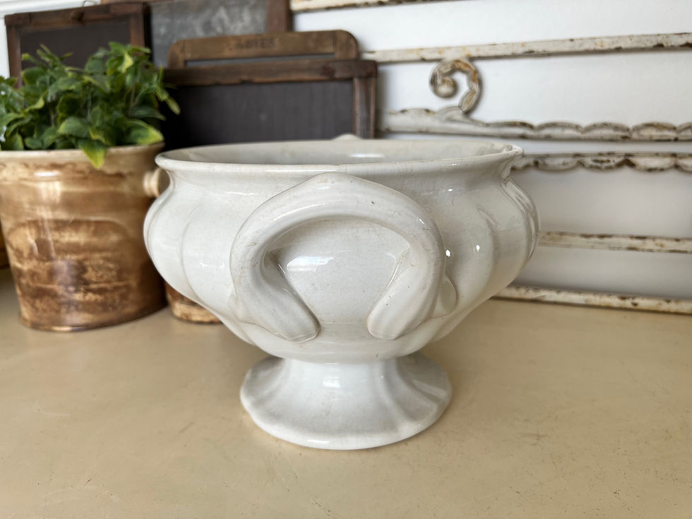 Thumbnail: White ironstone tureen - Societe Ceramique
