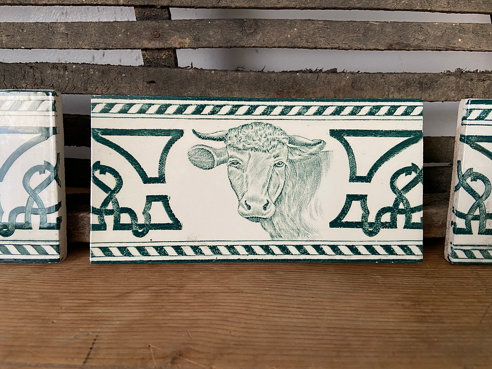 Thumbnail: Green Belgian butchers shop tiles - Céramique d'Hemixem, Gilliot & Cie