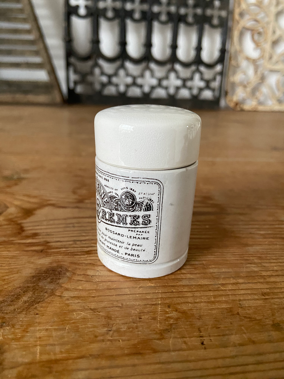 Thumbnail: Antique French ironstone ointment pot - La Reine des Crèmes