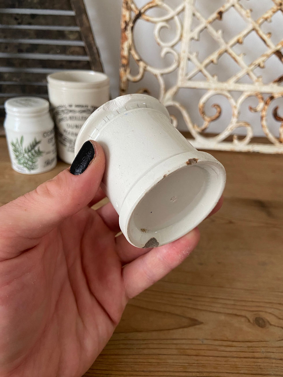 Thumbnail: Early plain white ironstone ointment pot