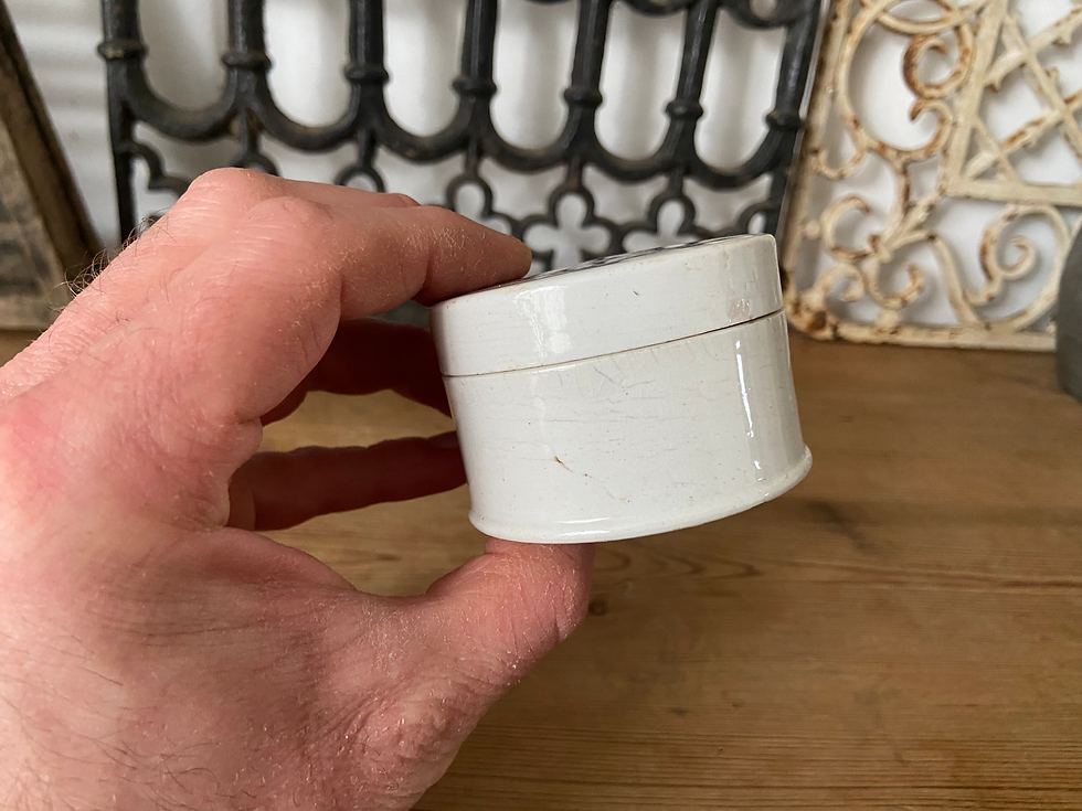 Thumbnail: Victorian Cherry Tooth Paste ironstone pot lid and base - S. Maw, Son & Thomson