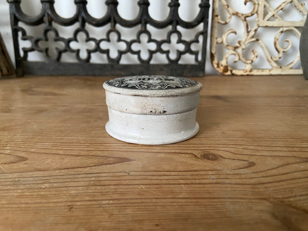 Thumbnail: Antique ironstone Cold Cream chemist pot lid & base