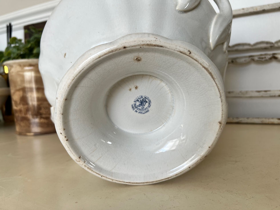 Thumbnail: White ironstone tureen - Societe Ceramique