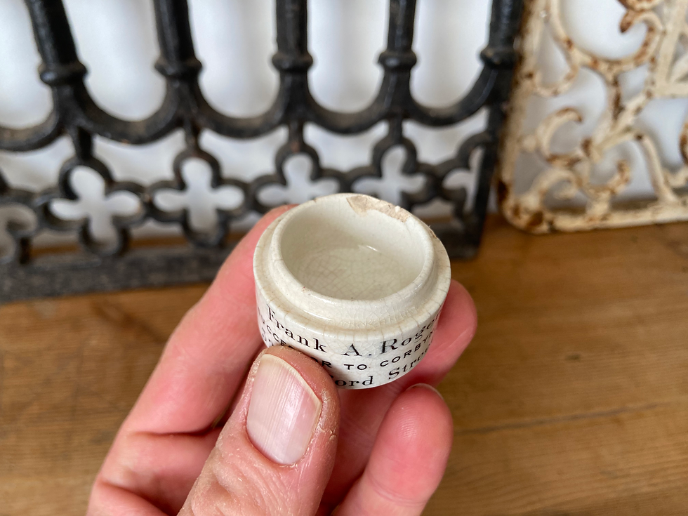 Thumbnail: Antique ironstone Frank A. Rogers ointment pot - Small