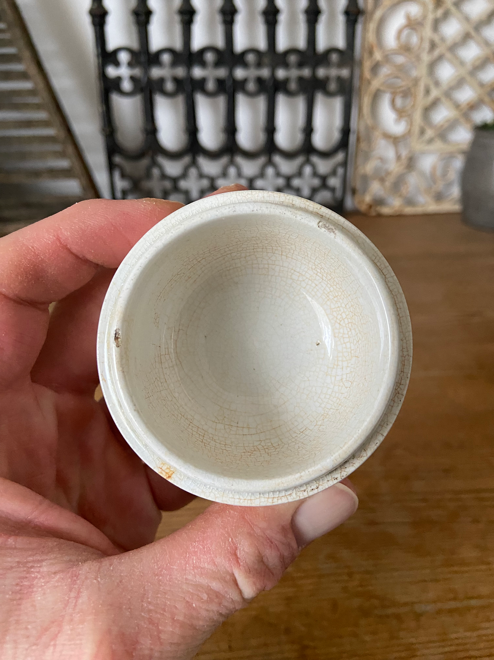 Thumbnail: Antique ironstone Duncan Flockhart pharmacy pot base - #3