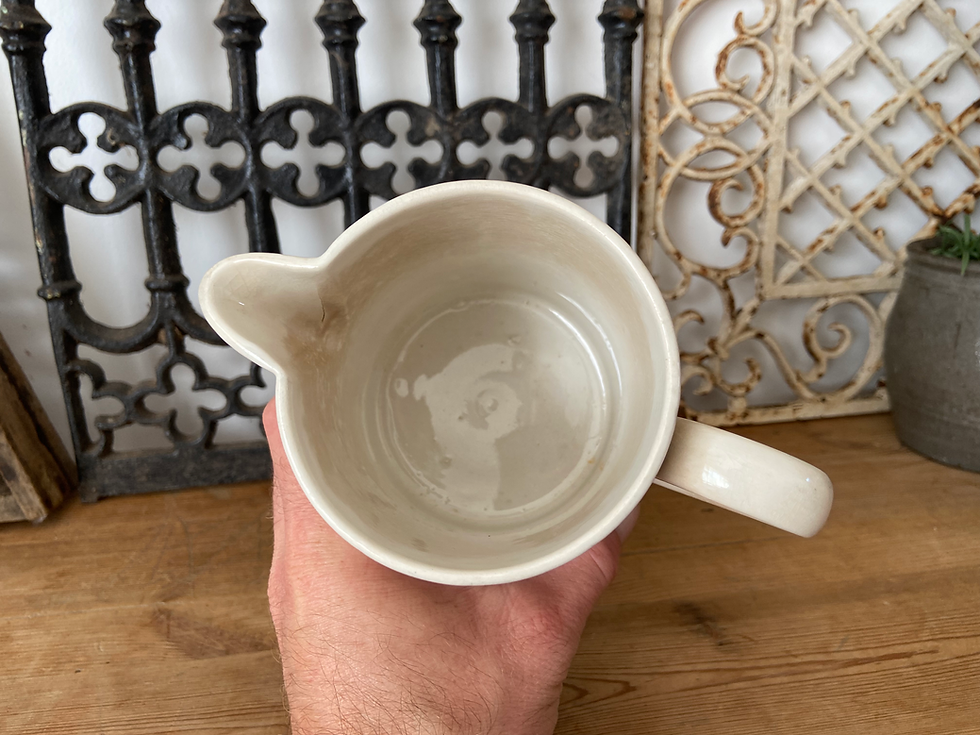 Thumbnail: Stained ironstone 1L measuring jug - banded pitcher