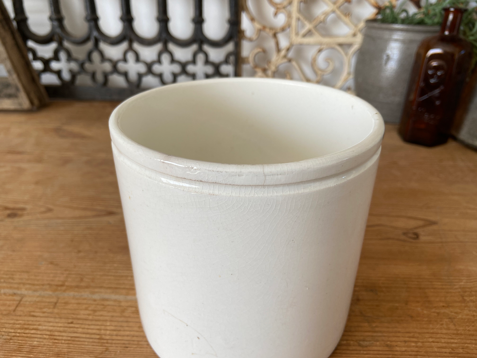 Thumbnail: Large plain antique ironstone 4lb marmalade pot