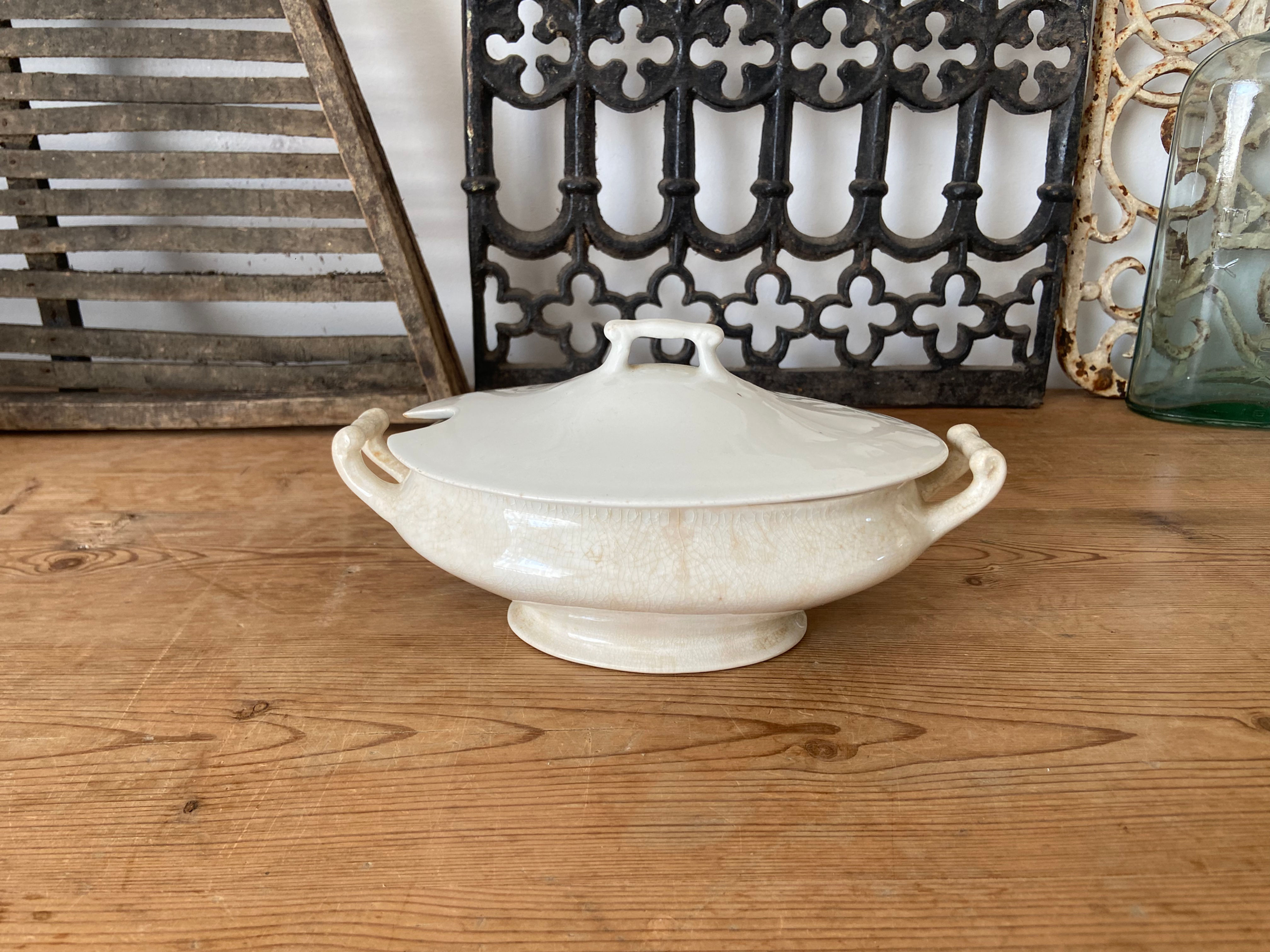 Mini stained ironstone tureen