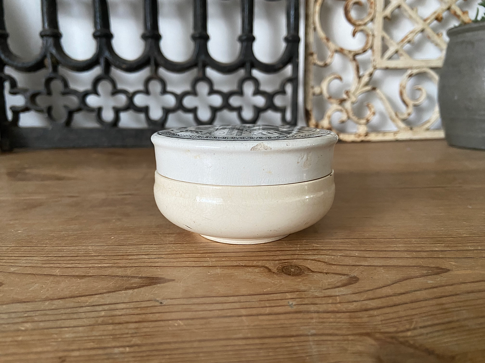 Thumbnail: Antique Creme D’Amande pot lid & base - Boots Cash Chemists