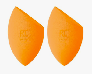 Real Techniques Miracle Complexion Sponge Duo, Makeup Blending Sponge, For Foundation, Offers Light To Medium Coverage, Natural, Dewy Makeup, Orange Sponge, Packaging May Vary, 2 Count