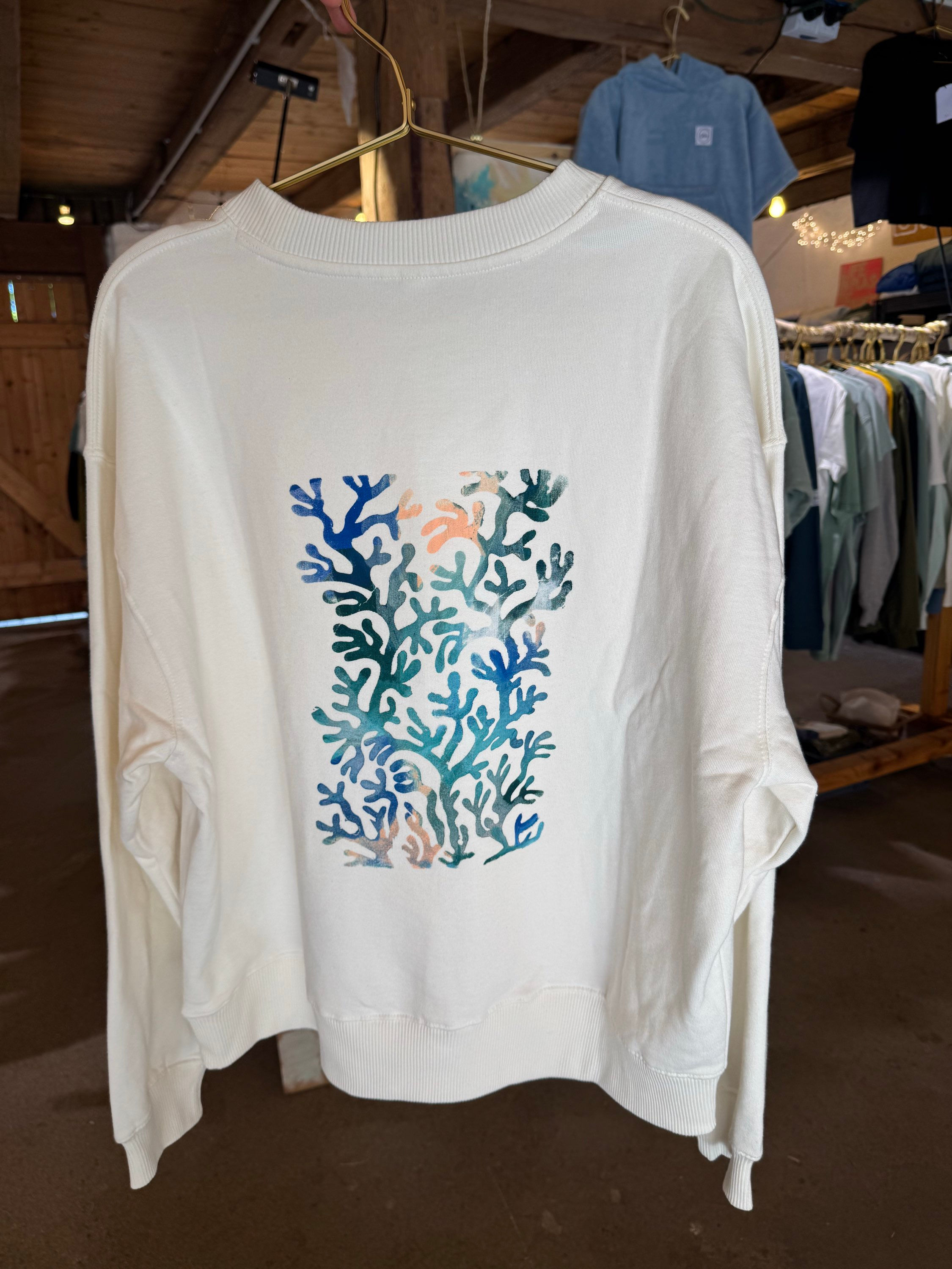 Koralle Sweatshirt Drop Shoulder Damen