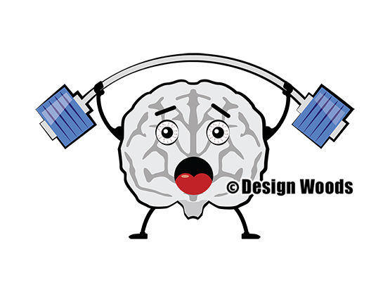 Comic Funny Brain Character In Humorous action