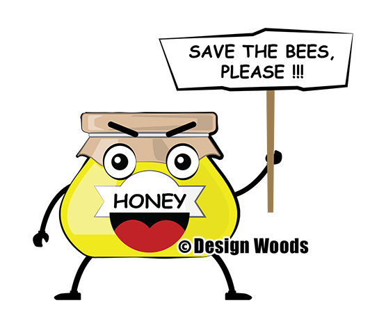 Funny Honey Character Illustration