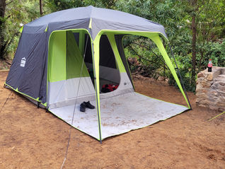 Image of a tent set up at one of many sites offering a pensioners discount