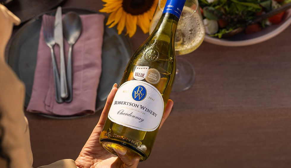 Image of a chilled bottle of Chardonnay from Robertson Winery.