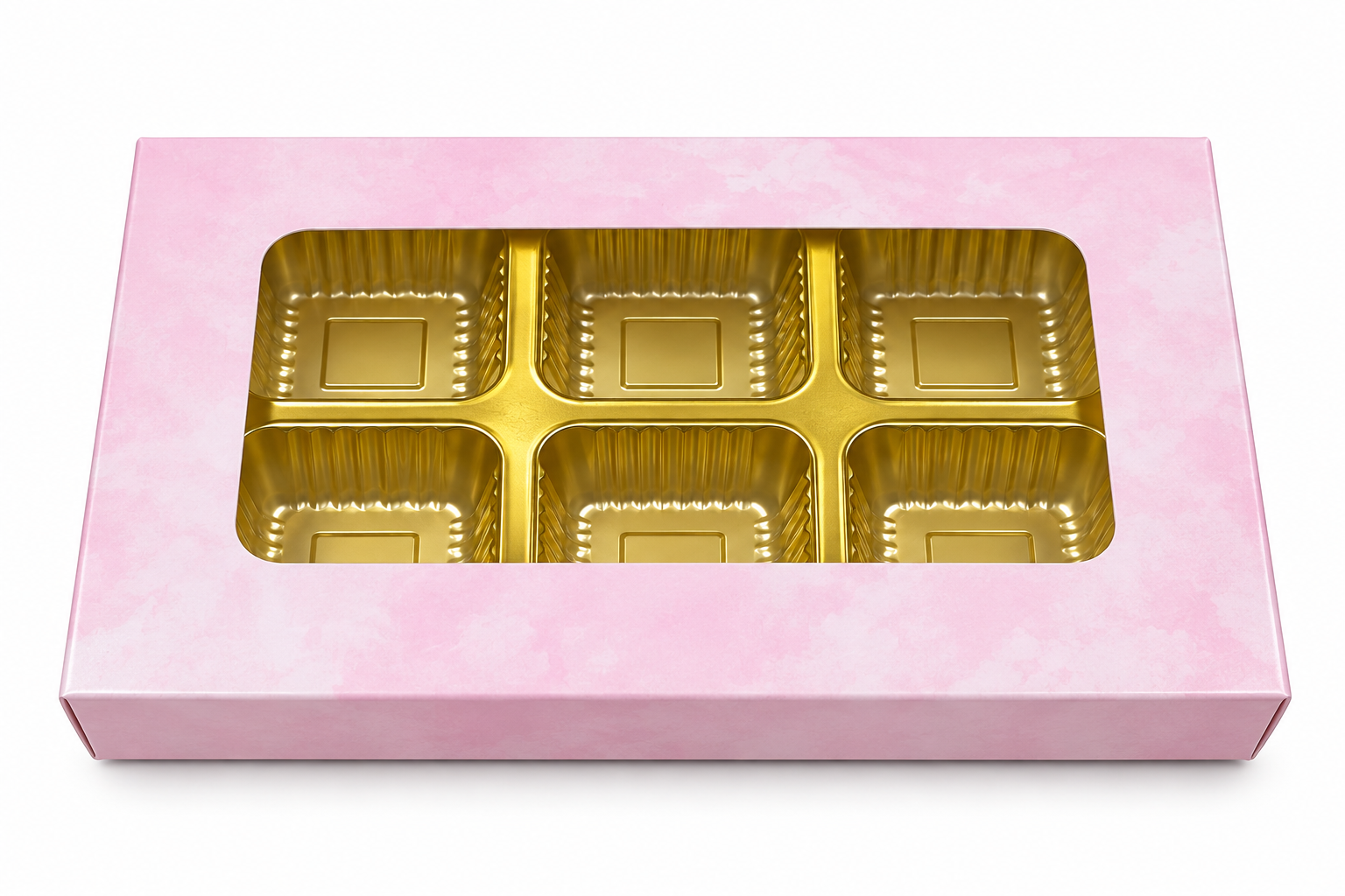 6 Cavity Chocolate Box - 10 Pc