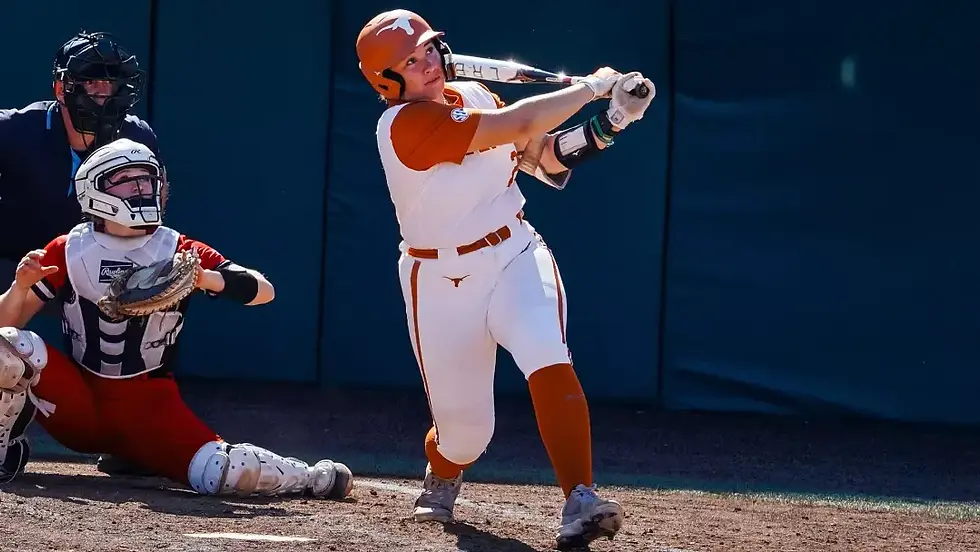 Katie Stewart launched a home run off her sister, Danielle. | Texas Athletics