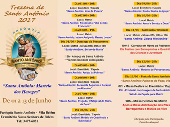 Confira a programação da Trezena e Festa de Santo Antônio