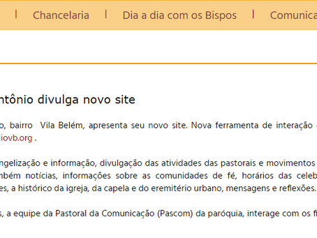 Arquidiocese divulga site da Paróquia