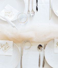 A wedding dinner spread, arranged with love!