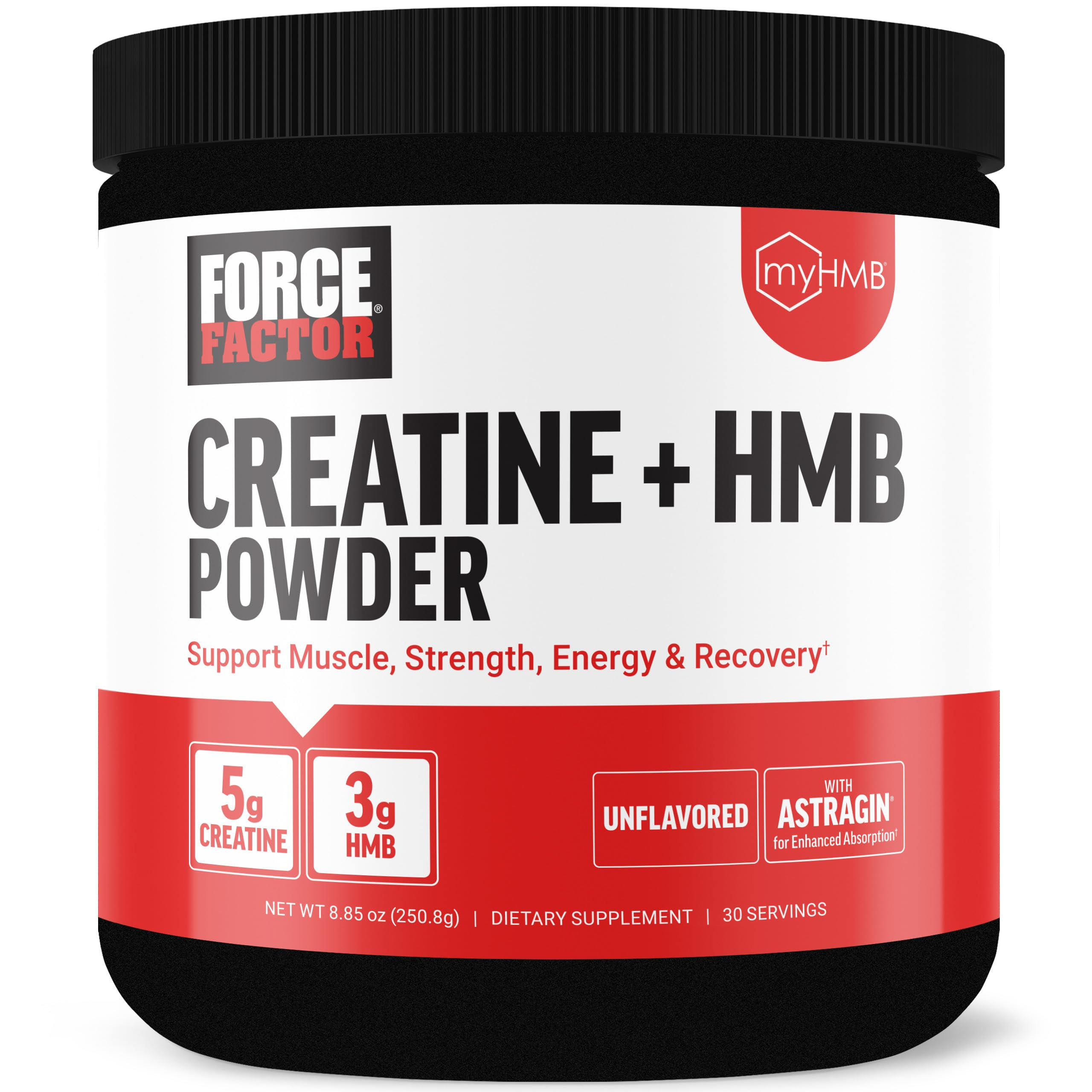 FORCE FACTOR Creatine HMB 5g Powder - Muscle & Strength Support