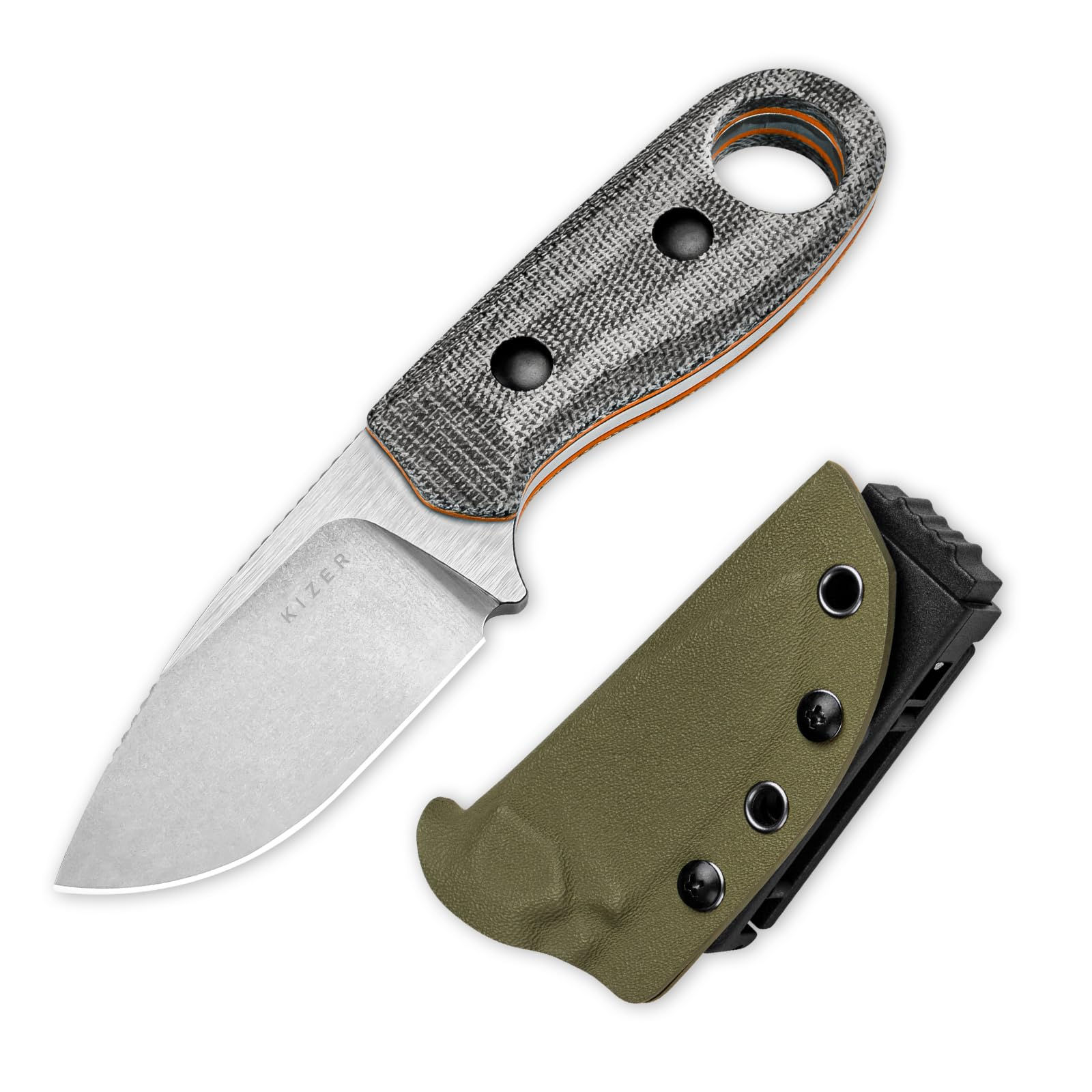 Kizer Beaver Elite Camp Knife 2.75" Nitro-V Blade with Micarta Handle