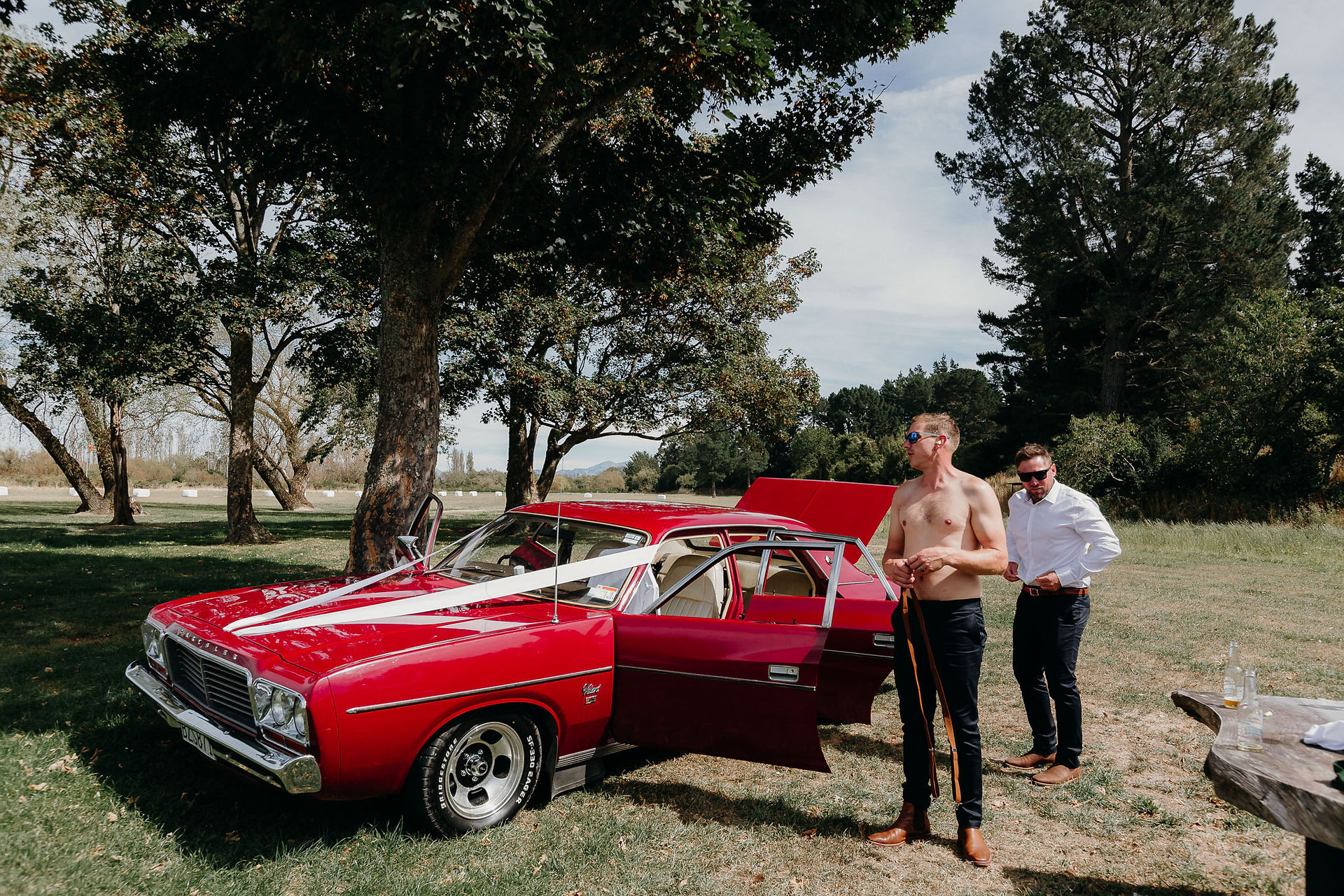 groomsmen getting ready for their Canterbury wedding
