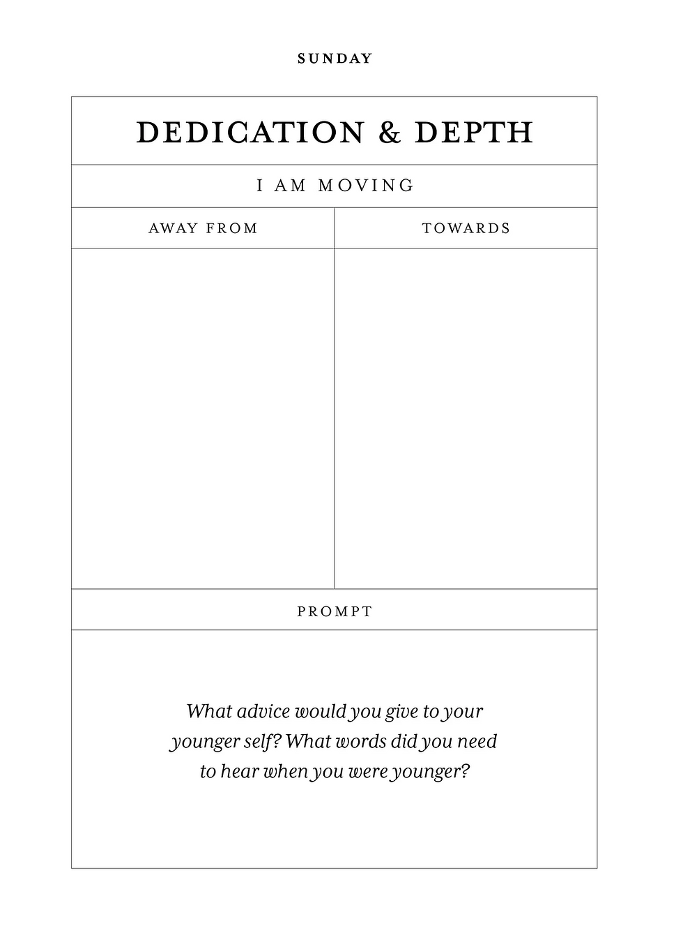 Thumbnail: Inside pages of White cover and black font of Bianca Sparacino's The Becoming Journal
