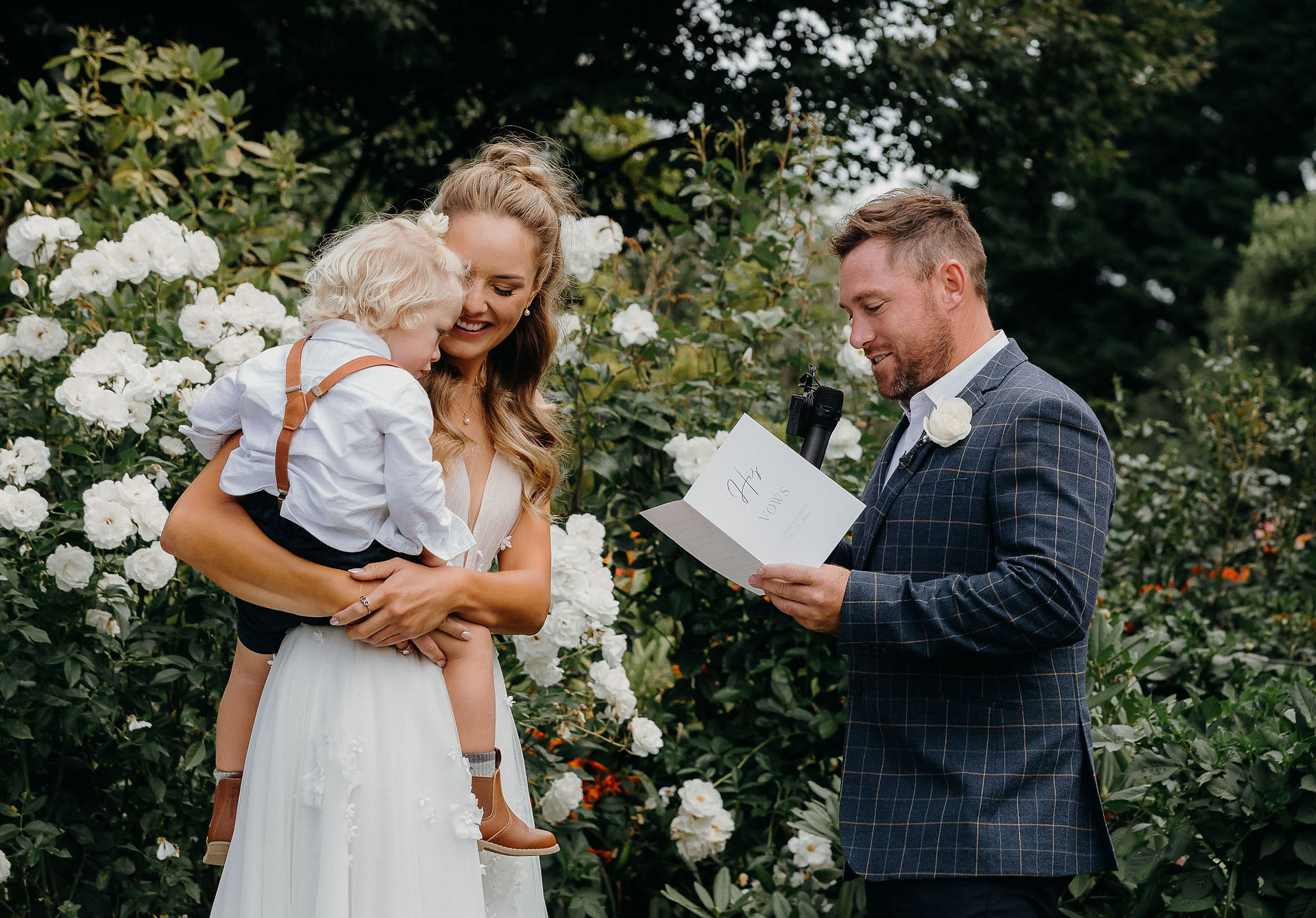 Bride and groom exchanging vows at a Canterbury wedding