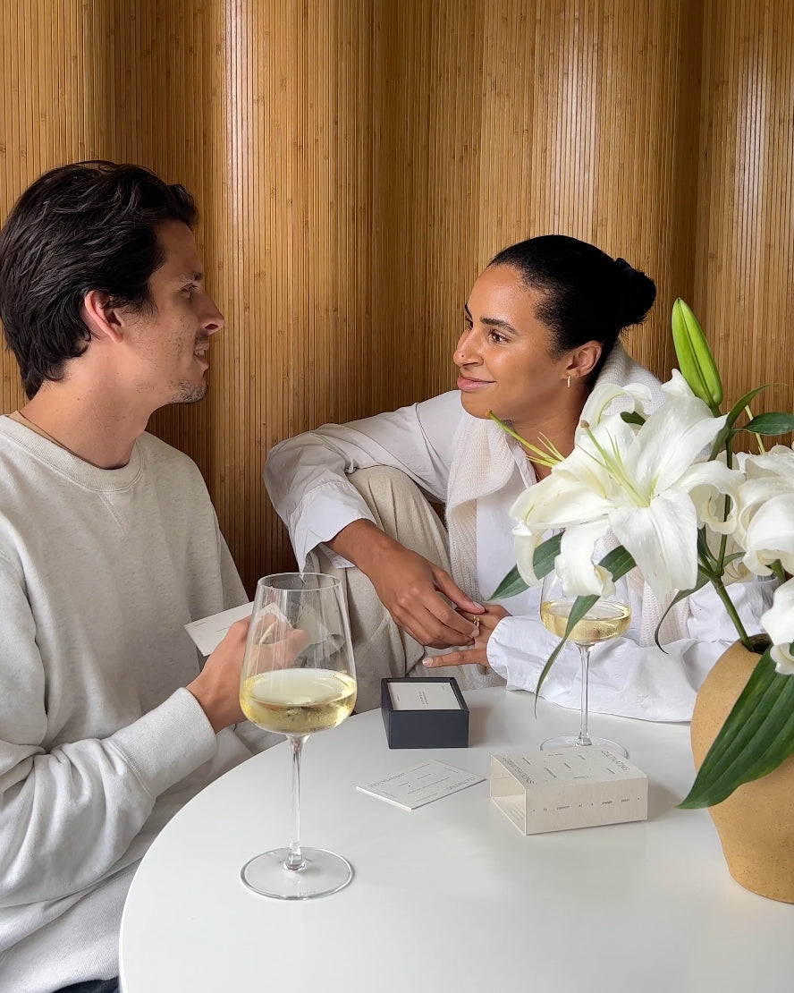 Thumbnail: cultivating conversations card deck by wilde house paper showing white front with different fonts