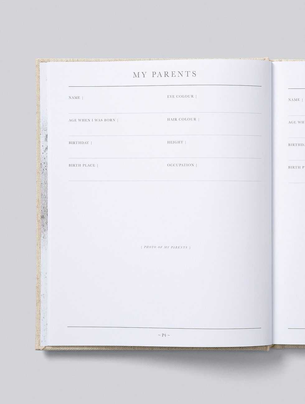 Thumbnail: front linen cover with gold foil boxed journal