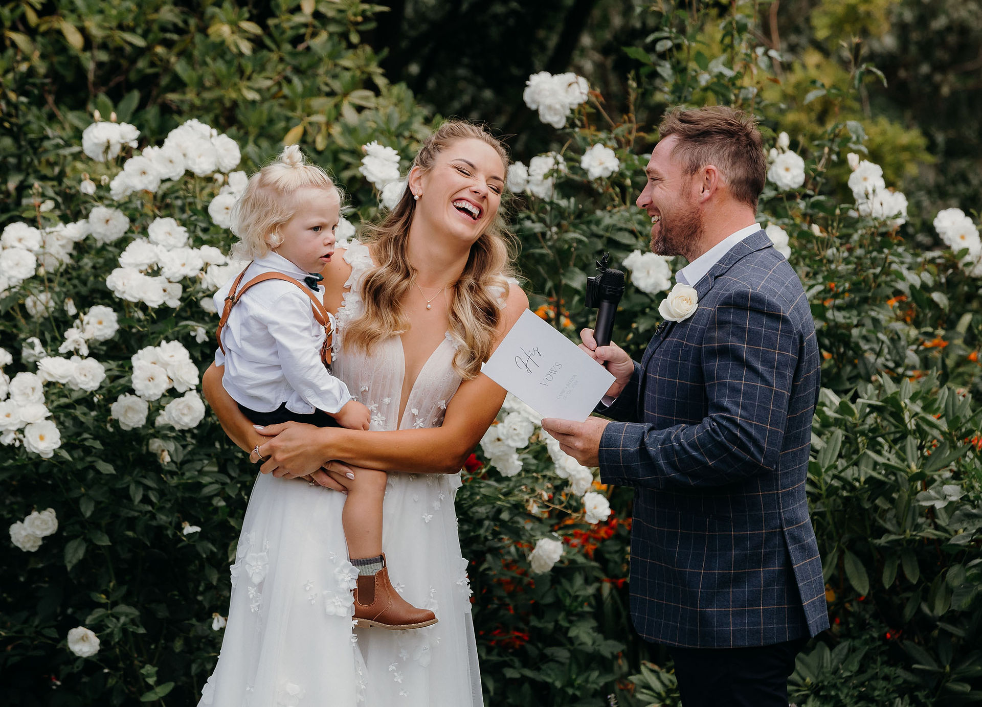 Bride and groom exchanging vows at a Canterbury wedding