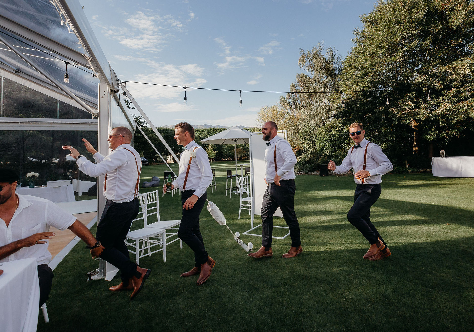 Clear marquee wedding reception at Joheen Estate