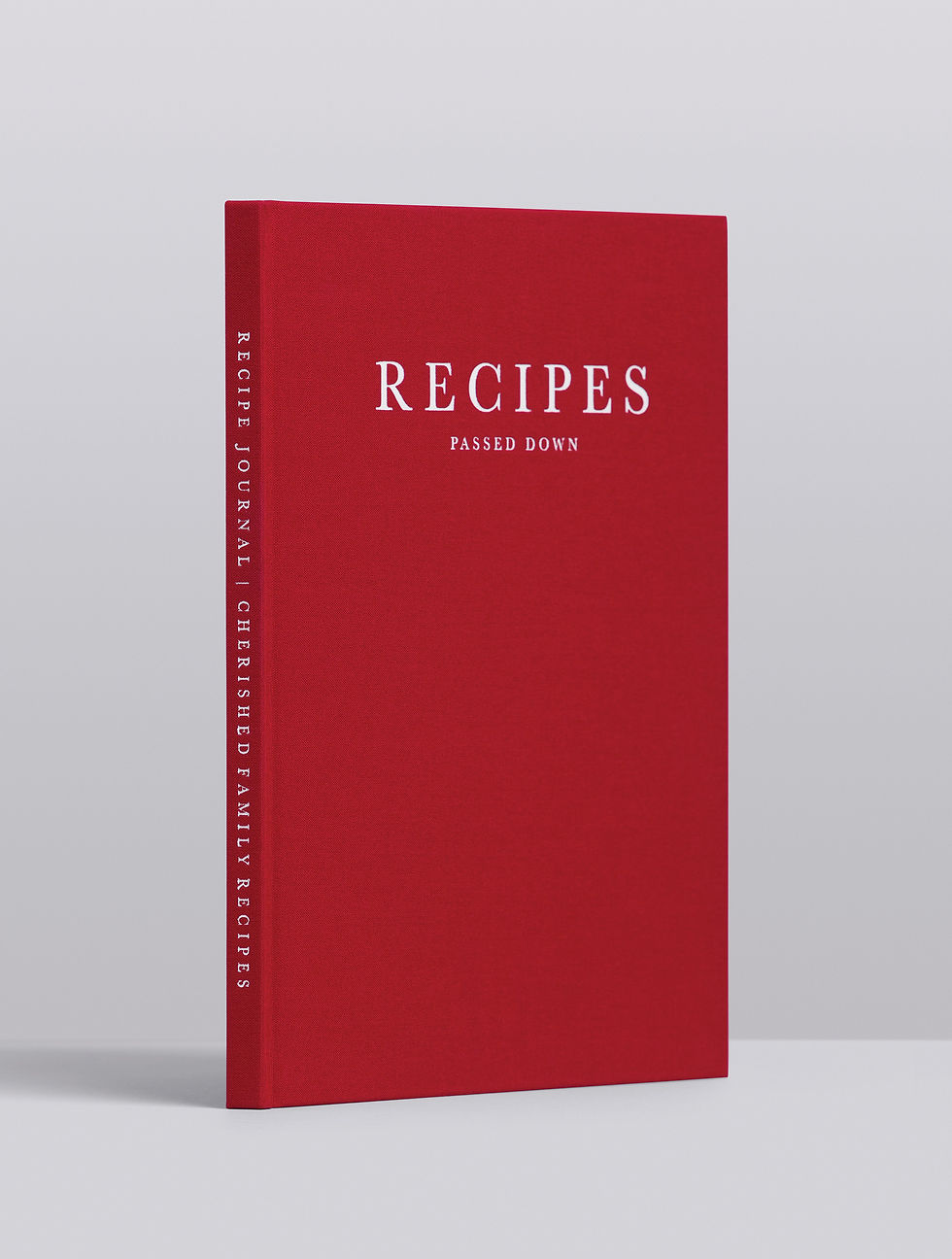 Thumbnail: front linen hardcover in colour wine from Recipes passed down book