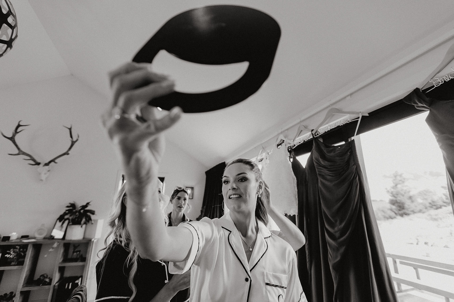 Bride having her hair and makeup done before a Canterbury wedding
