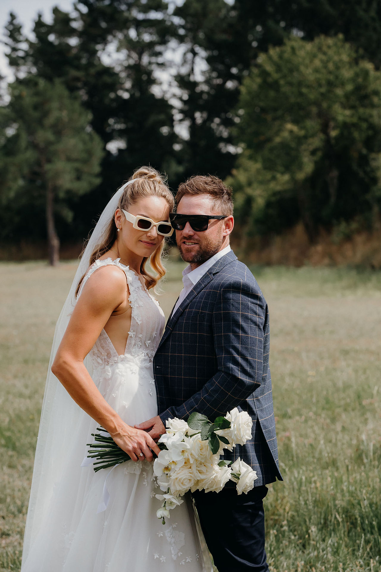 Bride and groom portraits before their Canterbury wedding