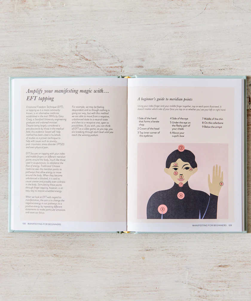 Thumbnail: inside pages of book manifesting for beginners