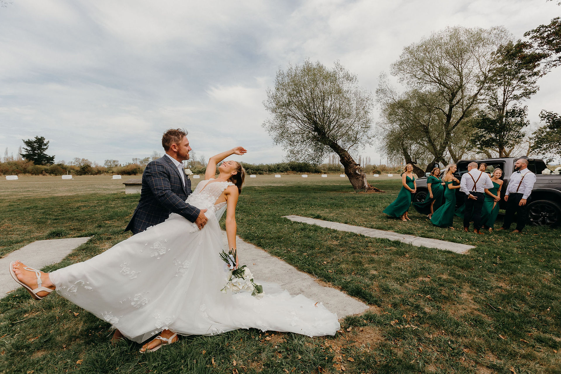 Bride and groom portraits before their Canterbury wedding