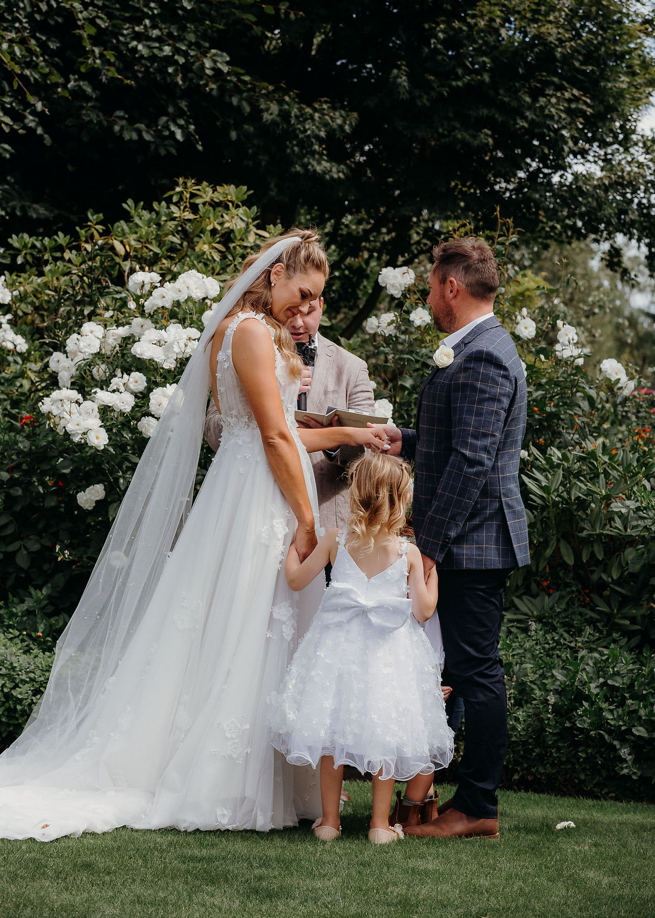 Bride and groom exchanging vows at a Canterbury wedding